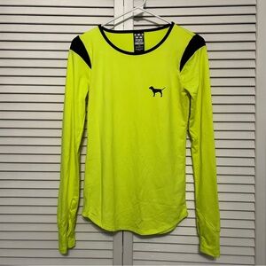 PINK Victorias Secret Long Sleeve Neon Workout Shirt